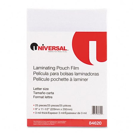Universal Clear Laminating Pouches 3mm 9 X 11-1/2, 25PK